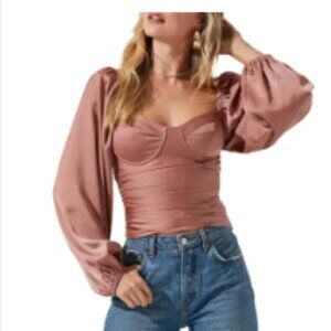 ASTR the Label Milkmaid Tie Back Blouse